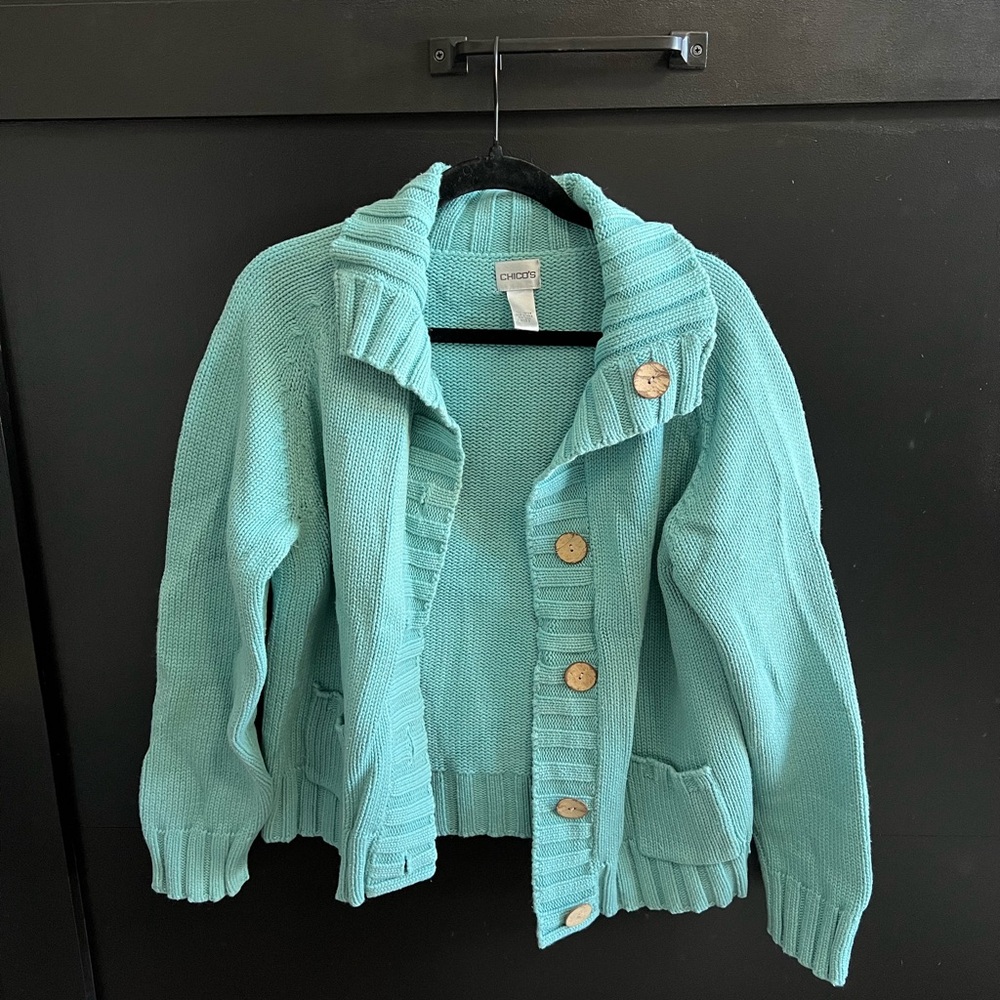 Chico's Aqua Knit Sweater